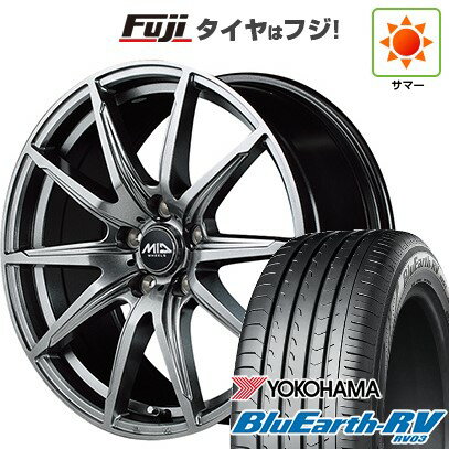 【パンク保証付き】【新品国産5穴114.3車】 夏タイヤ ホイール4本セット 225/45R18 ヨコハマ ブルーアース RV-03 MID WHEELS SLS 18インチ(送料無料) サマータイヤ