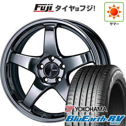 【パンク保証付き】【新品国産車用5穴114.3】 夏タイヤ ホイール4本セット 225/45R18 ヨコハマ ブルーアース RV-03 ENKEI エンケイ PF05 LIMITED EDITION 18インチ(送料無料)