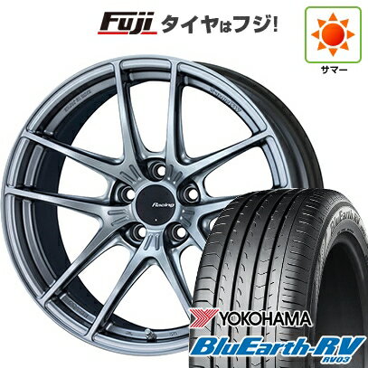 【パンク保証付き】【新品国産車用5穴114.3】 夏タイヤ ホイール4本セット 225/45R18 ヨコハマ ブルーアース RV-03 ENKEI エンケイ NVR5 18インチ(送料無料)