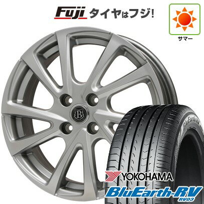 【パンク保証付き】【新品国産5穴114.3車】 夏タイヤ ホイール4本セット 205/65R15 ヨコハマ ブルーアース RV-03 ブランドルライン ボレアノ10 メタリックグレー 15インチ(送料無料) サマータイヤ