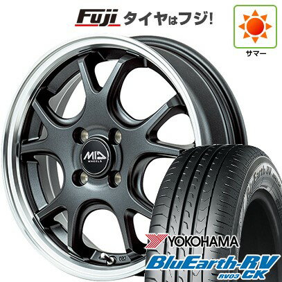 【パンク保証付き】【新品 軽自動車】N-BOX タント スペーシア 夏タイヤ ホイール4本セット 165/55R15 ヨコハマ ブルーアース RV-03CK MID WHEELS エグゼ5 Vセレクション 15インチ(送料無料) サマータイヤ