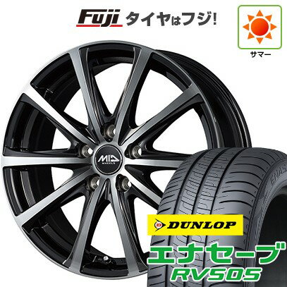 【新品国産車用5穴114.3】 夏タイヤ ホイール4本セット 205/55R16 ダンロップ エナセーブ RV505 MID WHEELS V25 ブラックポリッシュ 16インチ(送料無料)