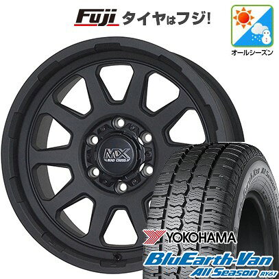 【新品】ハイエース200系 オールシーズンタイヤ ホイール4本セット 195/80R15 107/105N ヨコハマ ブルーアース Van RY61 オールシーズン ホットスタッフ マッドクロス レンジャー 15インチ(送料無料)