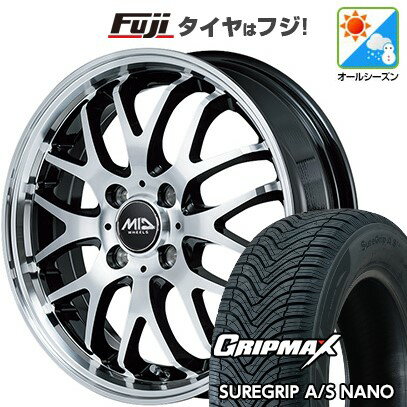 【新品 軽自動車】タフト ソリオ オールシーズンタイヤ ホイール4本セット 165/65R15 グリップマックス シュアグリップ オールシーズン ナノ(限定) MID WHEELS エグゼ10 Vセレクション 15インチ(送料無料)
