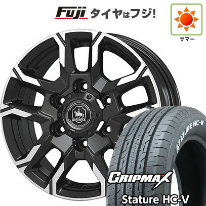【新品】キャラバン 夏タイヤ ホイール4本セット 195/80R15 107/105Q グリップマックス スタチャー HC-V RWL（限定） コーセイ ベアロック バイソン 15インチ(送料無料) サマータイヤ