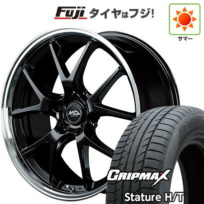 【新品国産車用5穴114.3】 夏タイヤ ホイール4本セット 225/55R19 グリップマックス スタチャー H/T BSW（限定） MID WHEELS エグゼ5 19インチ(送料無料)