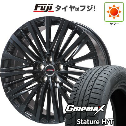 【新品国産車用5穴114.3】 夏タイヤ ホイール4本セット 235/55R18 グリップマックス スタチャー H/T BSW（限定） プレミックス MER-V グロスブラック 7J 18インチ(送料無料)