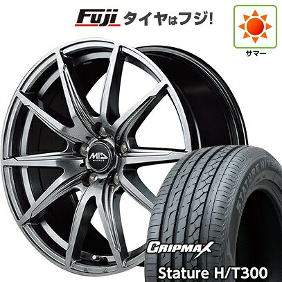 【新品国産車用5穴100】 夏タイヤ ホイール4本セット 225/55R18 グリップマックス スタチャー H/T300 BSW（限定） MID WHEELS SLS 7J 18インチ(送料無料)