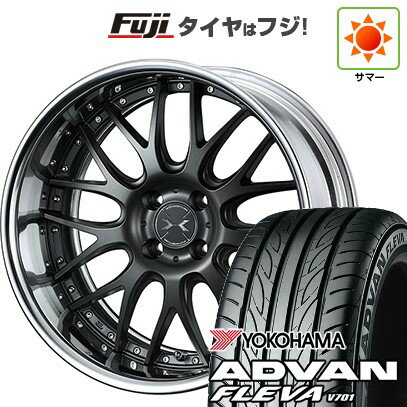 【新品国産車用4穴100】 夏タイヤ ホイール4本セット 195/40R17 ヨコハマ アドバン フレバV701 WEDS ウェッズ マーベリック 709M 17インチ(送料無料)