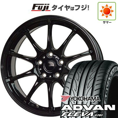 【新品国産車用4穴100】 夏タイヤ ホイール4本セット 205/45R17 ヨコハマ アドバン フレバV701 ホットスタッフ ジースピード G-07 17インチ(送料無料)