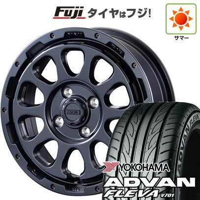 【新品国産4穴100車】 夏タイヤ ホイール4本セット 195/45R16 ヨコハマ アドバン フレバV701 モーターファーム ファームD10 16インチ(送料無料) サマータイヤ