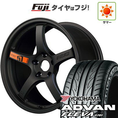 【新品国産車用5穴114.3】 夏タイヤ ホイール4本セット 215/40R18 ヨコハマ アドバン フレバV701 RAYS レイズ グラムライツ 57CR SPEC-D 18インチ(送料無料)