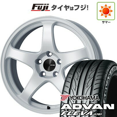【新品国産車用4穴100】 夏タイヤ ホイール4本セット 195/50R16 ヨコハマ アドバン フレバV701 ENKEI エンケイ PF05 16インチ(送料無料)