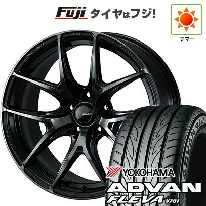 【新品国産車用5穴100】 夏タイヤ ホイール4本セット 215/45R17 ヨコハマ アドバン フレバV701 WEDS ウェッズスポーツ SA-01R 17インチ(送料無料)