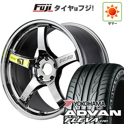 【新品国産車用5穴114.3】 夏タイヤ ホイール4本セット 215/40R18 ヨコハマ アドバン フレバV701 RAYS レイズ グラムライツ 57CR LIMITED (RB) 18インチ(送料無料)
