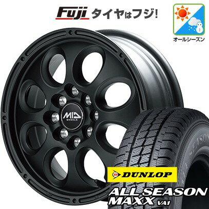 【新品】プロボックス/サクシード(160系) オールシーズンタイヤ ホイール4本セット 155/80R14 88/86N ダンロップ オールシーズンMAXX VA1 MID WHEELS ガイア クロス バネット プロボックス専用 14インチ(送料無料)