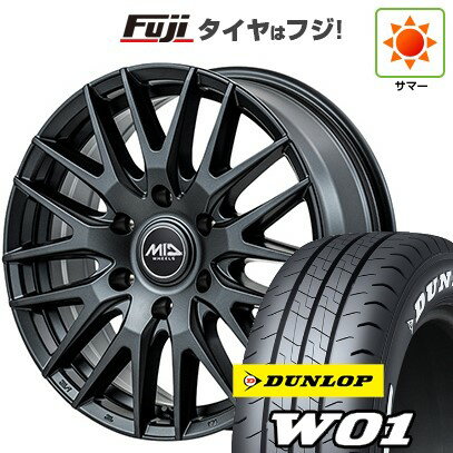 【新品】ハイエース200系 夏タイヤ ホイール4本セット 215/60R17 109/107N ダンロップ W01 ホワイトレター MID WHEELS MID EXCLUSIVE 029F 17インチ(送料無料) サマータイヤ