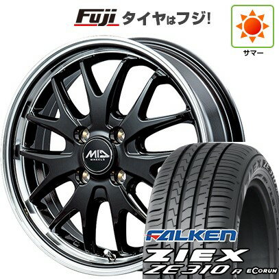 【新品国産4穴100車】 夏タイヤ ホイール4本セット 185/55R15 ファルケン ジークス ZE310R エコラン(限定) MID WHEELS エグゼ7 15インチ(送料無料) サマータイヤ