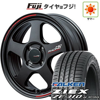 【新品国産4穴100車】 夏タイヤ ホイール4本セット 195/45R16 ファルケン ジークス ZE310R エコラン(限定) MID WHEELS MID RACING TR50 16インチ(送料無料) サマータイヤ