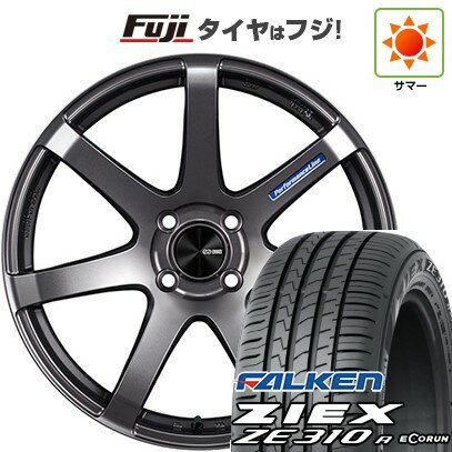 【新品国産4穴100車】 夏タイヤ ホイール4本セット 185/55R15 ファルケン ジークス ZE310R エコラン(限定) ENKEI エンケイ PF07 15インチ(送料無料) サマータイヤ