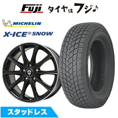 【新品国産車用5穴114.3】 スタッドレスタイヤ ホイール4本セット 235/45R18 ミシュラン エックスアイス スノー エルベ エステローザ MZV ブラックリムポリッシュ 7.5J 18インチ(送料無料)