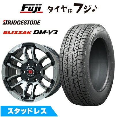 【新品】プラド/ハイラックス スタッドレスタイヤ ホイール4本セット 265/60R18 ブリヂストン ブリザック DM-V3 ビッグウエイ B-LUGNAS FRD(ブラックポリッシュ/ブラッククリア) 8J 18インチ(送料無料)