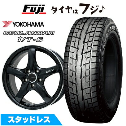 【新品国産車用5穴114.3】 スタッドレスタイヤ ホイール4本セット 215/60R17 ヨコハマ ジオランダー I/T-S G073 レアマイスター CS-V(グロスブラック/リムポリッシュ) 7.5J 17インチ(送料無料)