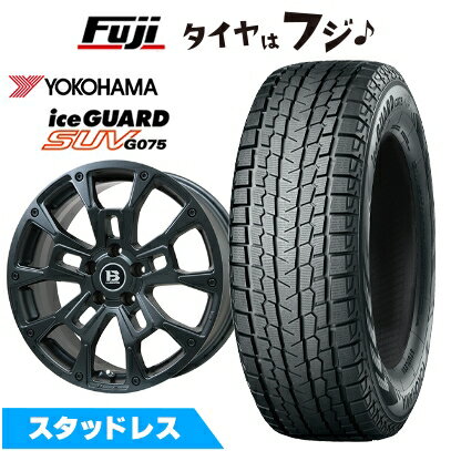 【新品国産車用5穴114.3】 スタッドレスタイヤ ホイール4本セット 235/60R18 ヨコハマ アイスガード SUV G075 ビッグウエイ B-LUGNAS BRD(マットブラック) 7.5J 18インチ(送料無料)
