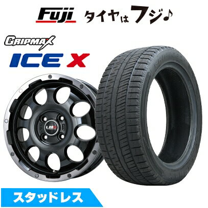 【新品 軽自動車】N-BOX タント スペーシア スタッドレスタイヤ ホイール4本セット 165/55R15 グリップマックス アイスX BSW ブラックサイドウォール(限定) レアマイスター LMG CS-9 ブラック/ブラッククリアリム 4.5J 15インチ(送料無料)