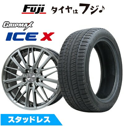 【新品】輸入車用 VW（T-Roc） スタッドレスタイヤ ホイール4本セット 215/50R18 グリップマックス アイスX BSW ブラックサイドウォール(限定) ユーロアクシス ガヤW5(クロームハイパーシルバー) 7J 18インチ(送料無料)