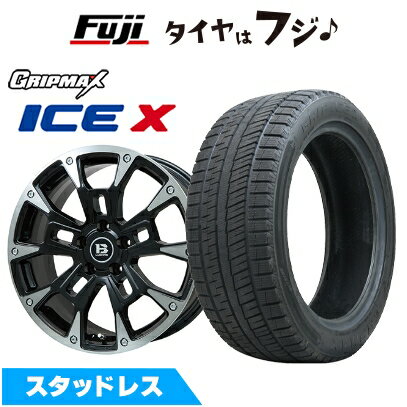 【新品国産車用5穴114.3】 スタッドレスタイヤ ホイール4本セット 215/60R16 グリップマックス アイスX BSW ブラックサイドウォール(限定) ビッグウエイ B-LUGNAS BRD(ブラックポリッシュ/ブラッククリア) 6.5J 16インチ(送料無料)