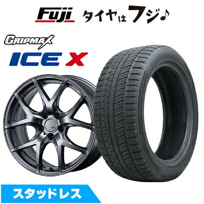 【新品国産車用5穴100】 スタッドレスタイヤ ホイール4本セット 225/40R18 グリップマックス アイスX BSW ブラックサイドウォール(限定) SSR GT GTV03 グラファイトガンメタ【限定】 8.5J 18インチ(送料無料)
