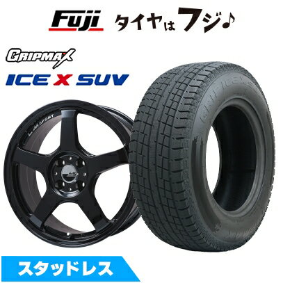 【新品国産車用5穴114.3】 スタッドレスタイヤ ホイール4本セット 235/60R18 グリップマックス アイスX SUV BSW ブラックサイドウォール(限定) レアマイスター LMスポーツ LM-05R(グロスブラック) 7.5J 18インチ(送料無料)