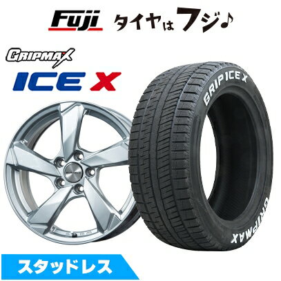 【新品】輸入車用 プジョー508 2018- スタッドレスタイヤ ホイール4本セット 215/55R17 グリップマックス アイスX RWL ホワイトレター(限定) ユーロアクシス クロスエッジ(シルバー) 7J 17インチ(送料無料)