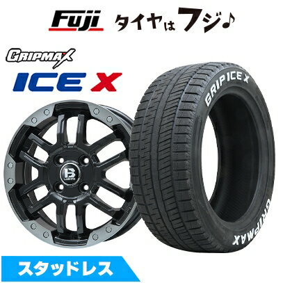【新品国産車用5穴114.3】 スタッドレスタイヤ ホイール4本セット 215/60R17 グリップマックス アイスX RWL ホワイトレター(限定) ビッグウエイ B-LUGNAS FRD(マットブラック/ブラッククリアリム) 7J 17インチ(送料無料)