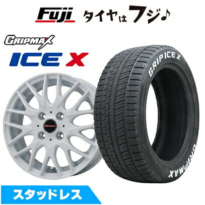 【新品 軽自動車】ハスラー スタッドレスタイヤ ホイール4本セット 165/65R14 グリップマックス アイスX RWL ホワイトレター(限定) ビッグウエイ レイシーン プラバ9MJrII ホワイト 4.5J 14インチ(送料無料) ※コンパクトカー装着不可