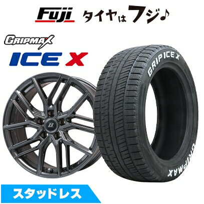 【新品国産車用5穴114.3】 スタッドレスタイヤ ホイール4本セット 215/60R17 グリップマックス アイスX RWL ホワイトレター(限定) ブランドルライン ヴァレーゼ ディープグレー 7J 17インチ(送料無料)
