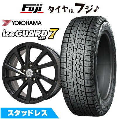 【新品国産車用5穴114.3】 スタッドレスタイヤ ホイール4本セット 215/55R17 ヨコハマ アイスガード7 セブンIG70 ブランドルライン ボレアノ10 パールブラック 7J 17インチ(送料無料)