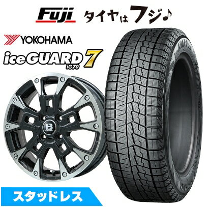 【パンク保証付き】【新品 軽自動車】N-BOX タント スペーシア スタッドレスタイヤ ホイール4本セット 155/65R14 ヨコハマ アイスガード7 セブンIG70 ビッグウエイ B-LUGNAS BRD 14インチ(送料無料)