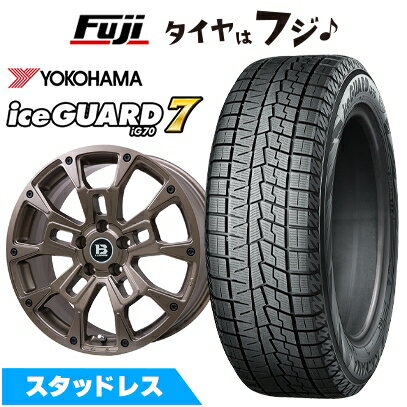 【新品国産車用5穴114.3】 スタッドレスタイヤ ホイール4本セット 225/65R17 ヨコハマ アイスガード7 セブンIG70 ビッグウエイ B-LUGNAS BRD(マットブロンズ) 7J 17インチ(送料無料)