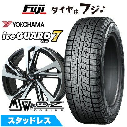 【新品】輸入車用 ボルボ（V60 クロスカントリー 2015-19） スタッドレスタイヤ ホイール4本セット 235/55R17 ヨコハマ アイスガード7 セブンIG70 MSW by OZ Racing MSW 60(グロスブラックフルポリッシュ) 7.5J 17インチ(送料無料)
