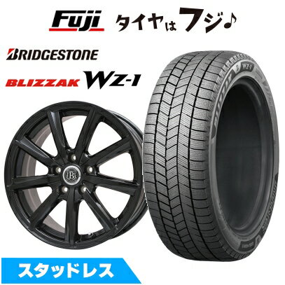 【新品】スイフトスポーツ スタッドレスタイヤ ホイール4本セット 195/45R17 ブリヂストン ブリザック WZ-1 ブランドルライン ボレアノ9 パールブラック 7J 17インチ(送料無料)