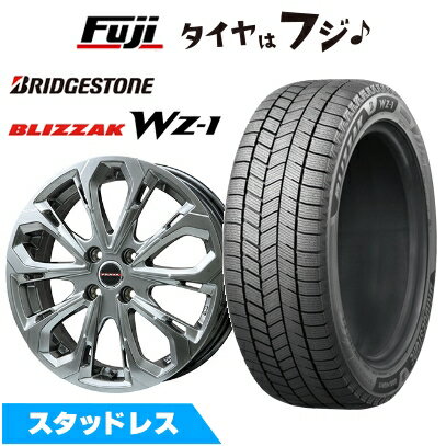 【新品】クラウン スタッドレスタイヤ ホイール4本セット 225/45R18 ブリヂストン ブリザック WZ-1 ビッグウエイ レイシーン プラバ5X(クロームハイパーシルバー) 8J 18インチ(送料無料)