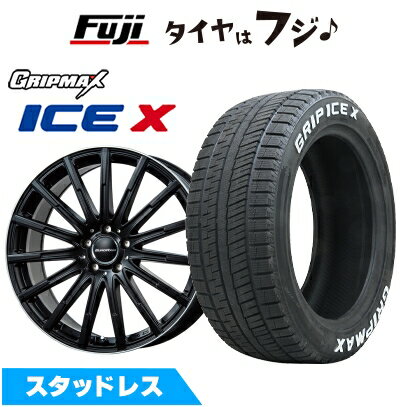 【新品】輸入車用 ベンツAクラス（W177） スタッドレスタイヤ ホイール4本セット 205/60R16 グリップマックス アイスX RWL ホワイトレター(限定) ユーロアクシス エアフルト(マットブラック/リムポリッシュ) 6.5J 16インチ(送料無料)
