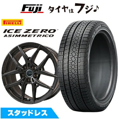 【新品】輸入車用 MINI（F54） スタッドレスタイヤ ホイール4本セット 225/45R17 ピレリ ウィンター アイスゼロアシンメトリコ ビッグウエイ AFG VX(マットブラック) 7.5J 17インチ(送料無料)