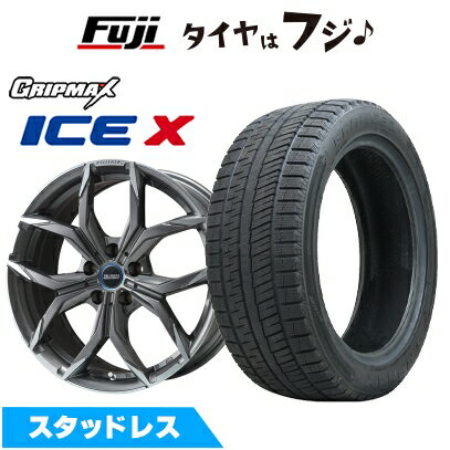 【新品】輸入車用 BMW X1（F48） スタッドレスタイヤ ホイール4本セット 225/50R18 グリップマックス アイスX BSW ブラックサイドウォール(限定) ケレナーズスポーツ ミュンヘンII(チタンポリッシュ) 8J 18インチ(送料無料)