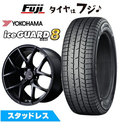 【パンク保証付き】【新品国産車用5穴100】 スタッドレスタイヤ ホイール4本セット 215/50R17 ヨコハマ アイスガード8 エイトIG80 SSR GT GTV03 フラットブラック【限定】 7J 17インチ(送料無料)