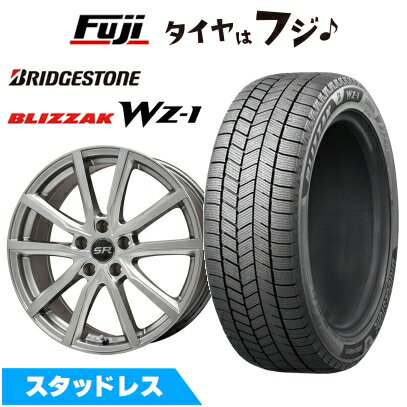 【新品国産車用5穴100】 スタッドレスタイヤ ホイール4本セット 225/40R18 ブリヂストン ブリザック WZ-1 エルベ Vスポーク メタリックグレー 7.5J 18インチ(送料無料)