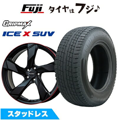 【新品】輸入車用 アウディQ4 e-tron スタッドレスタイヤ ホイール4本セット 235/55R19 グリップマックス アイスX SUV BSW ブラックサイドウォール(限定) ユーロアクシス クロスエッジ(マットブラック/レッドリム) 8J 19インチ(送料無料)