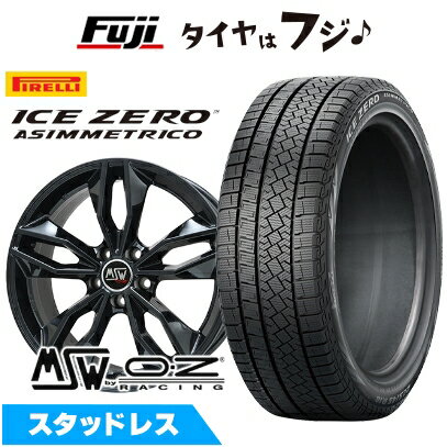 【新品】輸入車用 VW（パサート） スタッドレスタイヤ ホイール4本セット 235/45R18 ピレリ ウィンター アイスゼロアシンメトリコ MSW by OZ Racing MSW 71(グロスブラック) 8J 18インチ(送料無料)